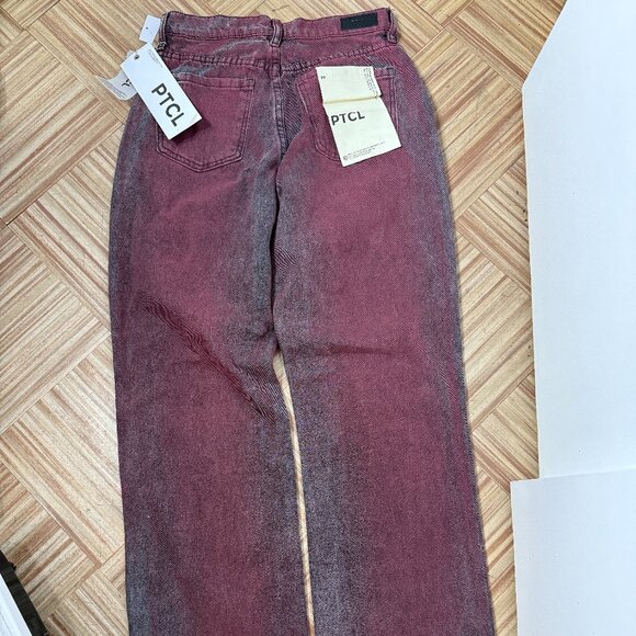 Women's PTCL Red Gray Jeans Nordstrom Daisy Non Stretch Straight Leg Jean 27 - Picture 7 of 7